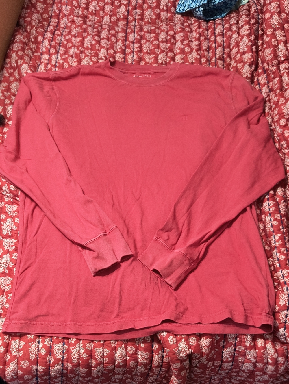 American Eagle Outfitters Men's Long-Sleeve Crewneck Shirt - Rose Pink